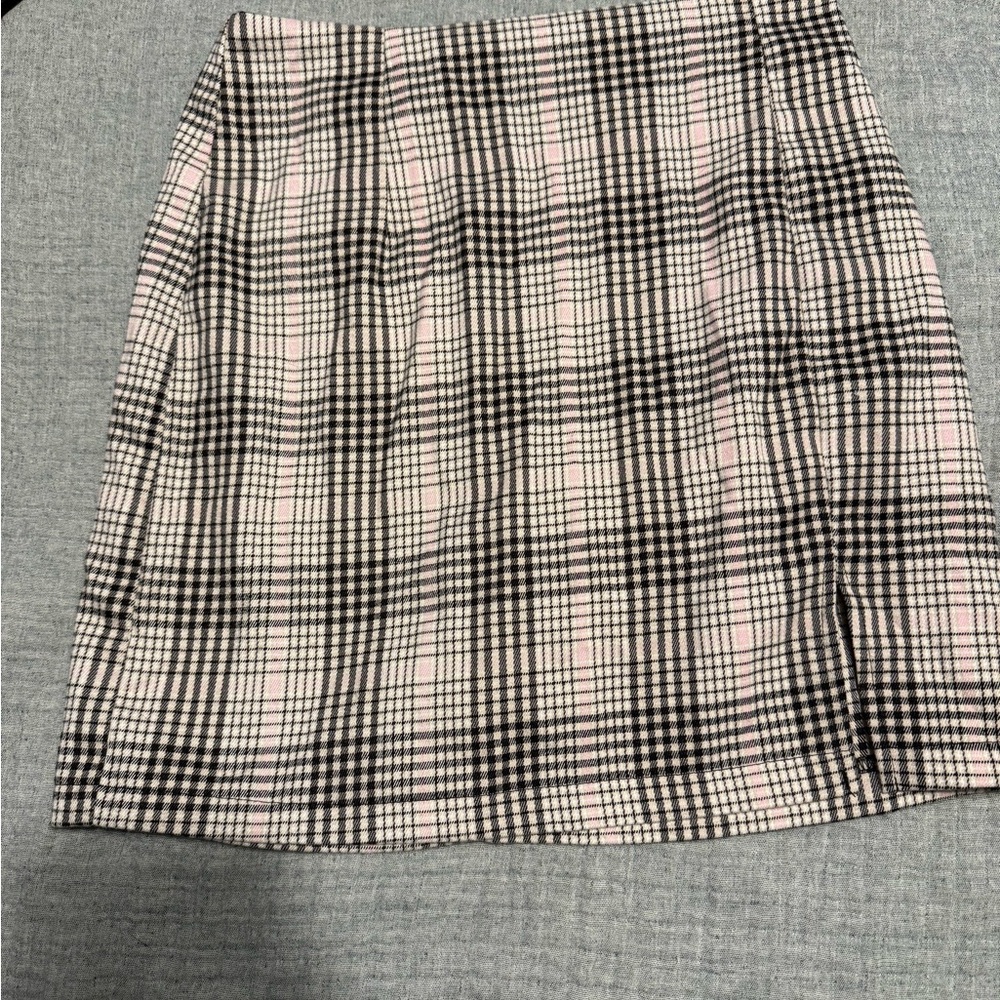 Wild Fable Black and White Plaid Pencil Skirt